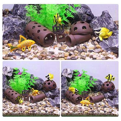 Fish Tank For Aquatic Pets To Breed Play Rest Aquarium Hideaway Rock Cave Resin