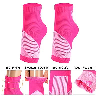 Ankle Support Braces Adjustable Breathable Ankle Wrap Brace For Sports Running Rose Red Size L