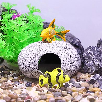 Fish Tank For Aquatic Pets To Breed Play Rest Aquarium Hideaway Rock Cave Ceramic