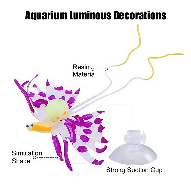 Aquarium Artificial Snails Ornament Glowing Simulation Animal Decoration With Suction Cup