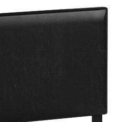 Shirin King Size Bed, Wood, Nailhead Trim, Upholstered Headboard, Black