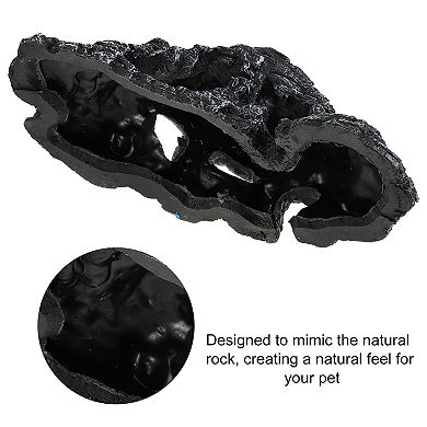 Turtle Basking Platform Resin Tortoise Rock Aquarium Ornament 11.7"x6"x4.3" Black Green