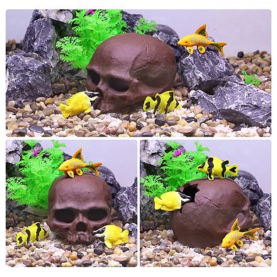 Fish Tank For Aquatic Pets To Breed Play Rest Aquarium Hideaway Rock Cave Resin