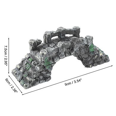 Aquarium Decorations Arch Bridge Decoration Resin Fish Accessories Gray Green 7.48" Length