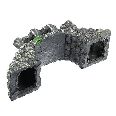 Aquarium Decorations Arch Bridge Decoration Resin Fish Accessories Gray Green 7.48" Length