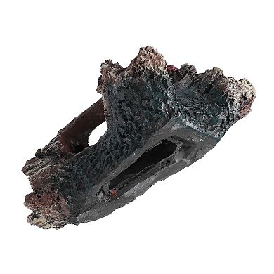 Aquarium Decorations Hollow Tree Trunk Ornament Resin Fish Accessories Brown Green 5.91" Length