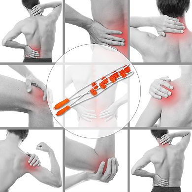 Handheld Back Massager With Multiple Trigger Points For Neck Shoulder Pp Tpe Orange Transparent