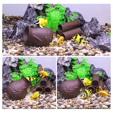 Fish Tank For Aquatic Pets To Breed Play Rest Aquarium Hideaway Rock Cave Resin