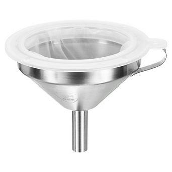 5.1" Diameter Stainless Steel Kitchen Funnel With 400 Mesh Strainer