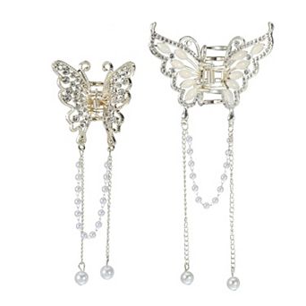 2 pc Hair Clip Classic Hollow Butterfly Tassel Hair Clip Hair Accessories For Women 5.71"