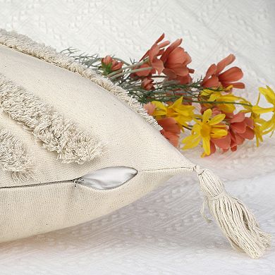 Boho Throw Pillow Covers With Tassels Woven Tufted Bohemian Cushion Cover