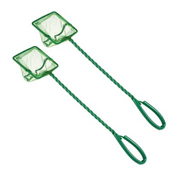 2 pc Aquarium Fish Net Aquarium Fish Tank Accessories Small Fish Fine Net Green 7.3x6.5cm