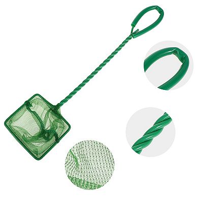 2pcs Aquarium Fish Net Aquarium Fish Tank Accessories Small Fish Fine Net Green 7.3x6.5cm