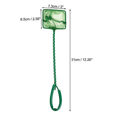 2pcs Aquarium Fish Net Aquarium Fish Tank Accessories Small Fish Fine Net Green 7.3x6.5cm