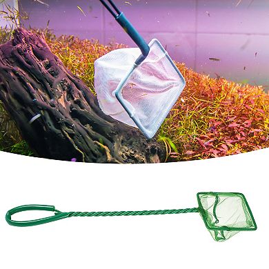 2pcs Aquarium Fish Net Aquarium Fish Tank Accessories Small Fish Fine Net Green 7.3x6.5cm