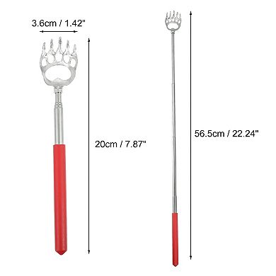 4 Pcs Extendable Bear Claw Stainless Steel Back Scratcher Red Green Purple Black