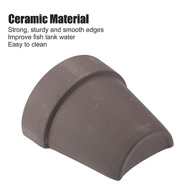 Aquarium Decorations Ceramic Cave Hiding Rock Cave For Fish Brown 3.54"x3.43"x1.97"