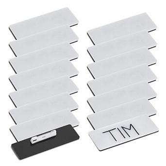 White Blank Name Tag Pins For Employee Id Badges, Retail (3 X 1 in