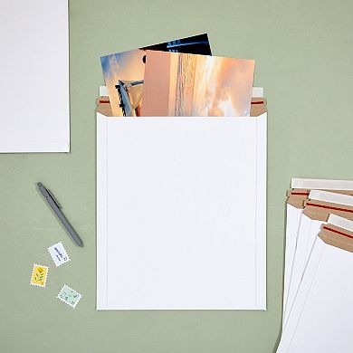 Rigid Mailing Envelopes, Stay Flat Mailers (white, 12.75 X 15 In, 100 Pack)