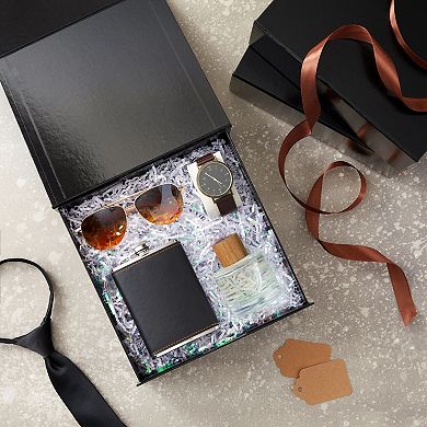 6 Pack Proposal Boxes, 9.5 X 9.5 X 3.5 Inch Glossy Black Magnetic Gift Box