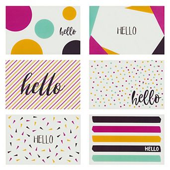 48 Pack All Occasion Blank Hello Cards With Envelopes, 6 Designs, 4x6 In