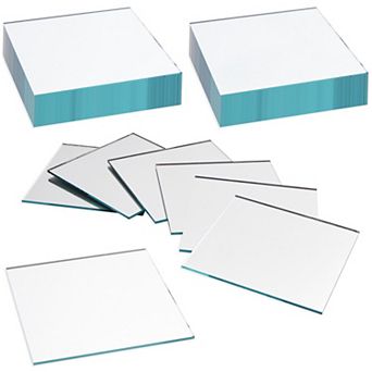 50 Pack Square Glass 3 in Mirror Tiles For Diy Craft Projects, Art Supplies