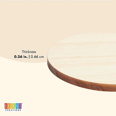 15 Pack Unfinished Wooden Circle Coaster Wood Round Cutout Slices For Diy, 4 In