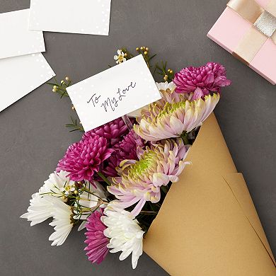 100 Pack Wedding Name Place Cards For Table, Silver Polka Dot Cards, 2x3.5 In