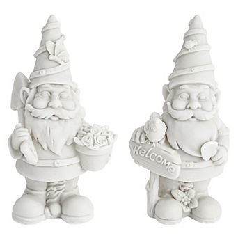 2 Pack Paint Your Own Gnome Statues, Blank Ceramics To Paint For Adults (5 In)
