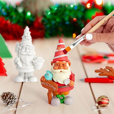2 Pack Paint Your Own Gnome Statues, Blank Ceramics To Paint For Adults (5 In)