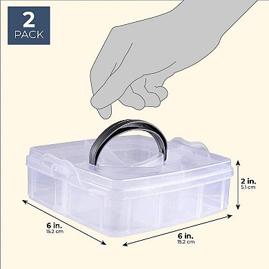 2-pack Craft Organizer Box, Craft Storage Organizer Container, Plastic Organizer