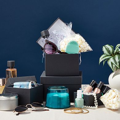 4 Pack Square Nesting Gift Boxes, Decorative Boxes With Lids In 4 Sizes, Black