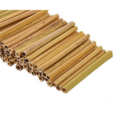 100 Pack Bamboo Sticks For Crafts, 5.2 Inches Long And 0.26-0.37 Inches Thick