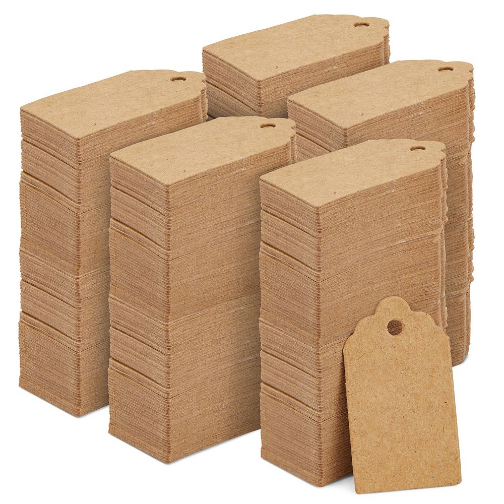 1000 Pack Kraft Paper Gift Tags With Holes, Mini Marking Tags, 0.95 X 1 ...