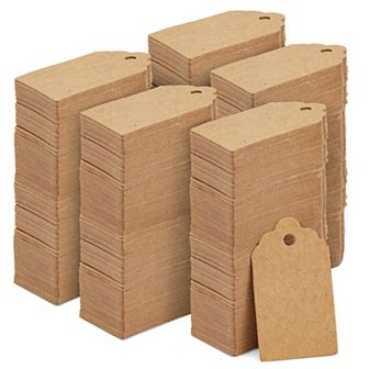 1000 Pack Kraft Paper Gift Tags With Holes, Mini Marking Tags, 0.95 X 1.75 In
