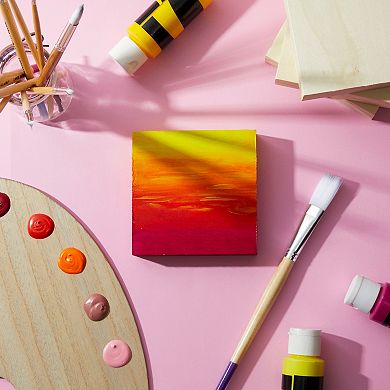 4x4 Small Wood Canvas Panel Boards For Painting Crafts, 6 Pack