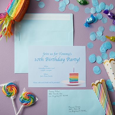 200 Pack A7 Envelopes For Invitations Wedding Announcement, 5 1/4 X 7 ¼, Blue