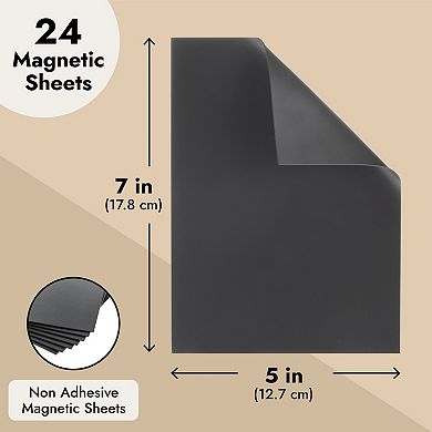 24 Pack Magnetic Sheets For Diecuts, 5x7 In, Non-adhesive, Easy-to-cut