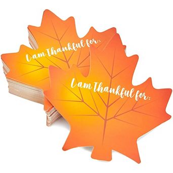 Thanksgiving Place Cards - 50 Pack Thankful Table Decor Maple Leaves Cutouts