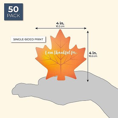 Thanksgiving Place Cards - 50 Pack Thankful Table Decor Maple Leaves Cutouts