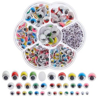 500 pc Googly Eyes Self Adhesive Wiggle Eye For Crafts With Case Assorted Sizes