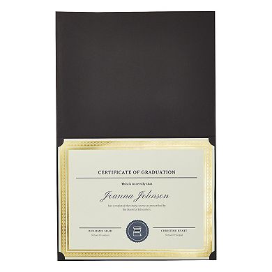 12-pack Black Certificate Holders - Use As Award, Diploma Cover, Letter-size