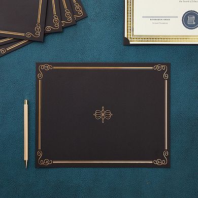 12-pack Black Certificate Holders - Use As Award, Diploma Cover, Letter-size