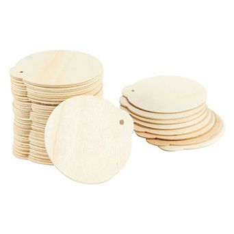 48 Pack Diy Wooden Disk Christmas Tree Decorations, Blank 3 in Wood Ornaments