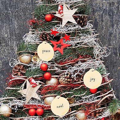 48 Pack Diy Wooden Disk Christmas Tree Decorations, Blank 3 In Wood Ornaments