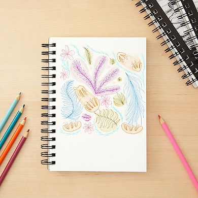 3-pack Art Sketchbook, Spiral Bound Notebook With Acid Free Paper, 5.5 X 8.5"