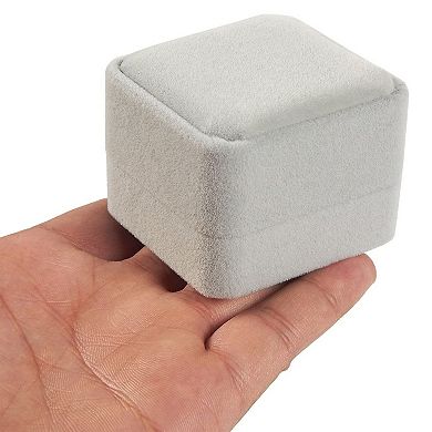6 Pcs Jewelry Box Set, Velvet Gift Box & Single Ring Box Case For Proposal, Grey