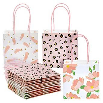 12 Pack Small Gift Bags With Handles For Candles, Mini Party Favors (5x5x3 In)