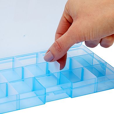 6 Pack Plastic Bead Organizer Container, Earring Storage With Divider, 7x4x1 In