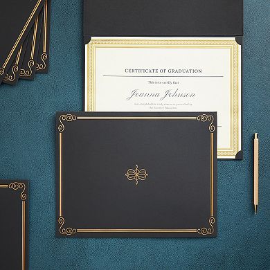 24 Pack Black Certificate Holders For Graduation Diploma, Awards (11.2 X 8.8 In)